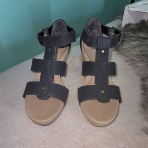 Dr. Scholls Black wedge sandals